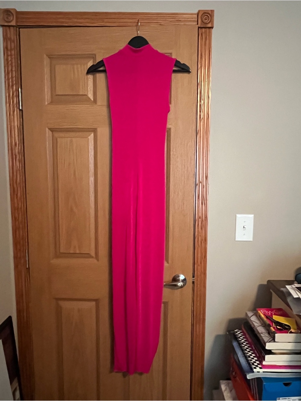 AKIRA Hot Pink Draped Maxi Dress - Picture 3 of 4